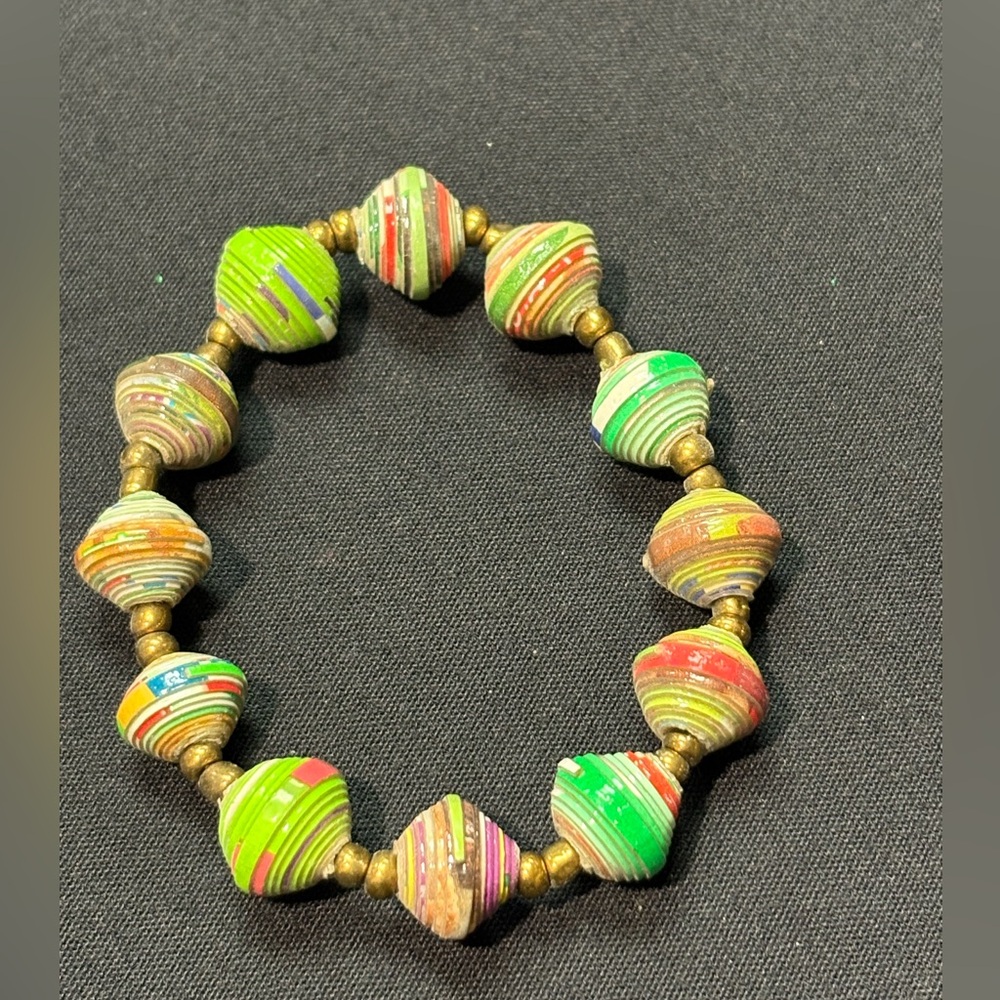 Colorful Paper Bead Bracelet